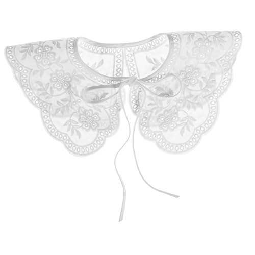 Gatuida Abnehmbarer Damen Fake Collar mit Bestickter Baumwollspitze Vielseitiger Krageneinsatz für Blusen Hemden Pullover Bequemes Atmungsaktives Design Zeitersparend Eleganter Look von Gatuida