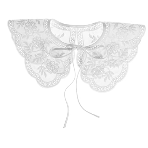 Gatuida Abnehmbarer Damen Fake Collar mit Bestickter Spitze Weißer Kragen Atmungsaktiv Elegantes Oberteil Zubehör für Blusen Kleider Jacken Vielseitig Kombinierbar von Gatuida