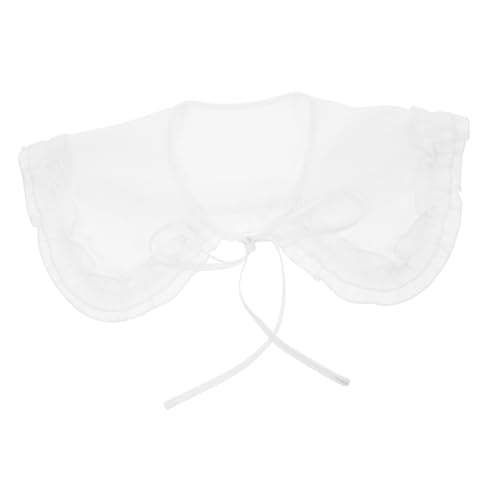 Gatuida Abnehmbarer Damen Krageneinsatz Rüschenchiffon Fake Collar Modeaccessoire für Pullover Hoodie Oberteile Holzohren Design Komfortabel Leicht und Vielseitig von Gatuida