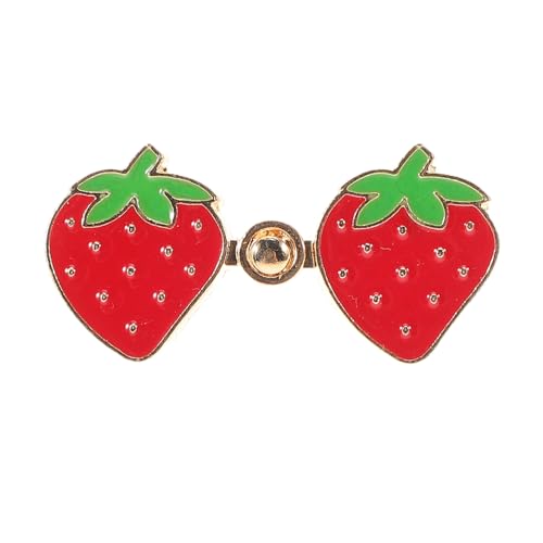 Gatuida Abnehmbarer Erdbeer Jeansknopf Taillen Clip zum Einstellen der Bundweite Nagelfreier Hosentaschen Clip für Damen Verstellbarer Hosen Tightener Modisches Jeans Accessoire zum von Gatuida