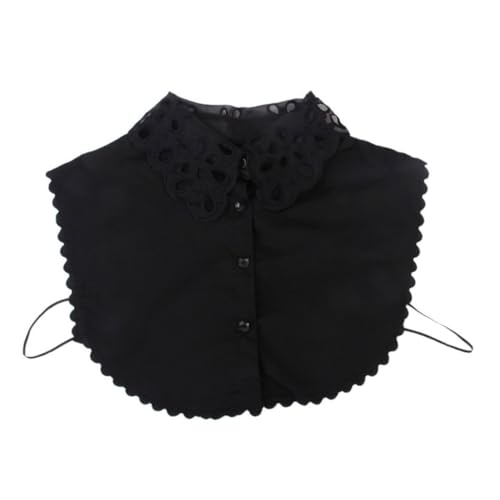 Gatuida Abnehmbarer Spitzen halbschulternkragen Damen Schwarzer Spitzenkragen aus Lace Halbes Bluseneinsatz Komfortabler Vielseitiger Fake kragen Passend zu Kleidern Pullovern Blusen von Gatuida