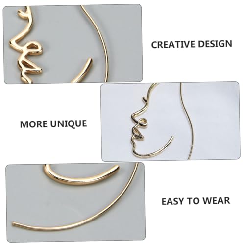 Gatuida Abstrakte Gesicht Ohrstecker Damen Ohrschmuck Leicht Elegant Persönlichkeit Modeschmuck Komfortabel Alltag Party Accessoire Goldfarben von Gatuida