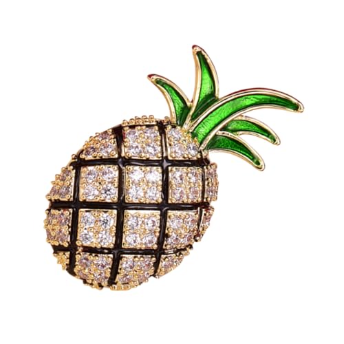 Gatuida Anstecknadel Ananas Brosche aus Langlebiger Legierung mit Zirkonia Modisches Accessoire für Damen und Herren Vielseitig für Formelle Kleidung Jacken Kleider und Taschen Goldfarben von Gatuida