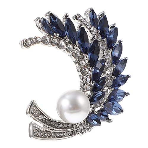 Gatuida Anstecknadel Silberfarbene Legierungsbrosche mit Kristallbesatz Weizenform Retro Schmuck für Damen für Kleidung und Stola Zubehör von Gatuida