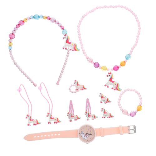 Gatuida Armbanduhr mit Einhorn Teiliges Schmuck und Haaraccessoires in Quarzuhr Verstellbar für Mädchen zu Geburtstag und Weihnachten von Gatuida