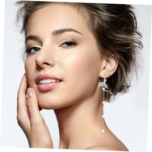 Gatuida Asymmetrische Lange Quasten Ohrringe Damen Fischschwanz Design mit Perlen Anhänger Handgefertigt Leichter Schmuck Modisch Vielseitig Kombinierbar für Alltag und Besondere Anlässe von Gatuida