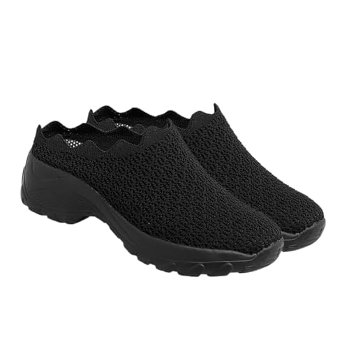 Gatuida Atmungsaktive Damen Sneaker mit Dicker Sohle rutschfeste Leichte Freizeit und Walking Schuhe für Frühling Bequeme Elastische Slip Schuhe Modisch und Vielseitig für Alltag und von Gatuida