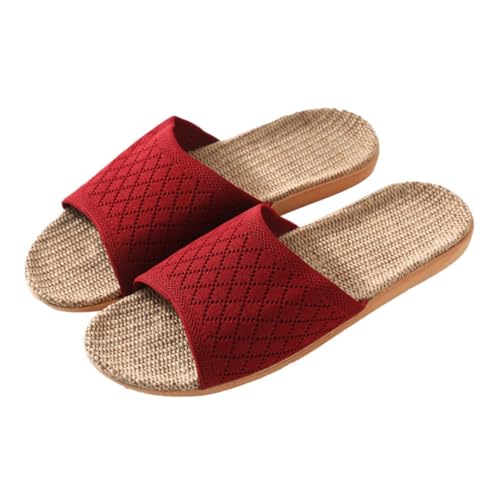 Gatuida Atmungsaktive Leinenschuhe Frühling Sommer Hausschuhe Leicht Rutschfest Innenbereich Komfortable Einfach Schuhe für Damen und Herren von Gatuida