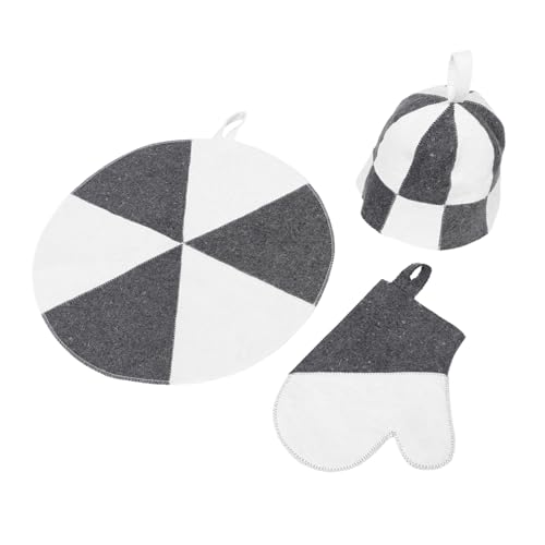 Gatuida Atmungsaktiver Filz Saunahut mit Hoher Wasseraufnahme Isolierend Inklusive Handschuhe und Matte Geeignet für Damen und Herren Schutz vor Hitze im Dampfbad von Gatuida