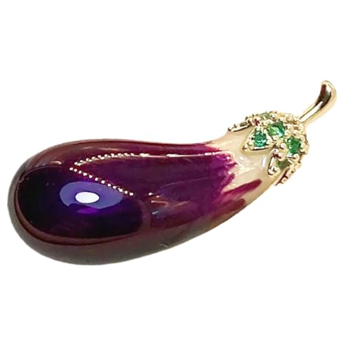 Gatuida Auberginenbrosche Damen Anstecknadel Modisches Schmuckstück für Jacken T Shirts Cheongsam Vielseitiger Clip Verschluss Dekoratives Kostümzubehör für Frauen von Gatuida