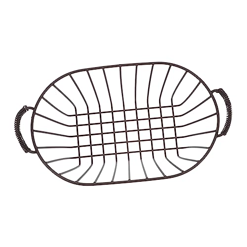 Gatuida Aufbewahrungskorb mit Griffen Kompakt Vielseitiger Drahtkorb für Haushalt Büro Snacks Kosmetik Organizer Braun von Gatuida