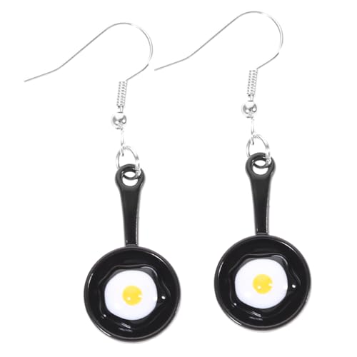 Gatuida Ausgefallene Fried Egg Ohrringe Damen Cool Food Schmuck Hitzebeständige Küchen Accessoires Leicht und Hautfreundlich Perfektes für und Kochfans von Gatuida