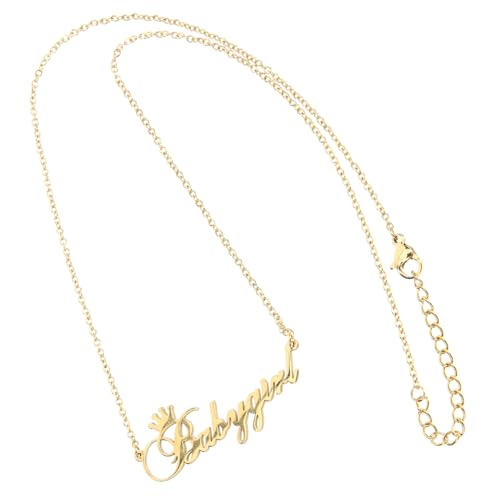 Gatuida Babygirl Halskette Damen Edelstahl Dekorative Goldfarbene Clavicle Kette Modisch Elegant für Alltag Party Reise von Gatuida