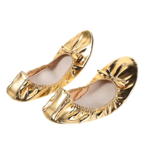 Gatuida Ballettschuhe für Damen Weiche Split Sohle Hohe Elastizität Stoßdämpfend Leichte Tanzschuhe für Ballett Bauchtanz und Yoga Tragbar Goldfarben Gatuida Ballettschuhe für Damen Weiche Split Sohle Hohe Elastizität Stoßdämpfend Leichte Tanzschuhe für Ballett Bauchtanz und Yoga Tragbar Goldfarben von Gatuida