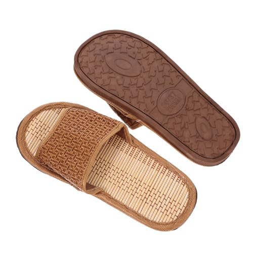 Gatuida Bambus Hausschuhe Damen Herren Sommer Sandalen Rutschfeste Leichte Pantoletten für Innenbereich und Strand von Gatuida