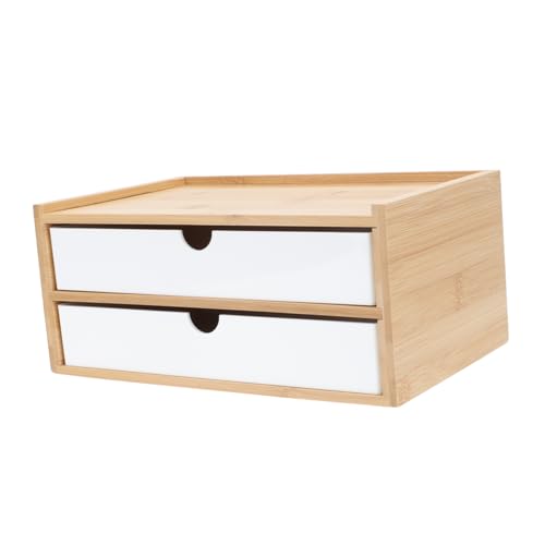 Gatuida Bambus Kosmetik Aufbewahrungsbox mit Transparenter Multifunktionaler Make Up Organizer Stapelbar mit Mehreren Fächern für Lippenstift und Hautpflege Platzsparend für Schreibtisch von Gatuida