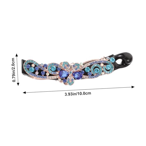 Gatuida Bananen Haarspange mit Blumen Motiv und Funkelnden Strasssteinen Stabile Metallklemme Dekorativer Haarschmuck für Frauen Geeignet für Alltag und Festliche Anlässe von Gatuida