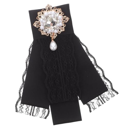 Gatuida Barock Schleifenbrosche Damen mit Strass Perlen Vorgebundene Spitze Schleife Anstecknadel Elegantes Modeaccessoire für Hemd Uniform Hochzeit Schwarz Gatuida Barock Schleifenbrosche Damen mit Strass Perlen Vorgebundene Spitze Schleife Anstecknadel Elegantes Modeaccessoire für Hemd Uniform Hochzeit Schwarz von Gatuida