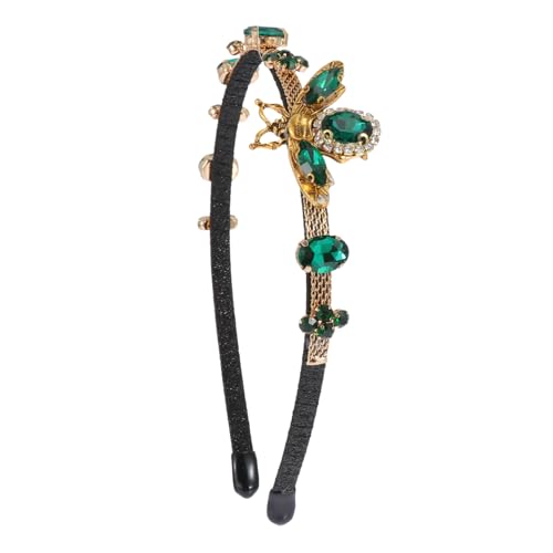 Gatuida Barockstil Stirnband Damen Haarreif mit Grünen Strasssteinen Eleganter Haarschmuck für Frauen Vielseitiges Accessoire für Hochzeit Party und Festliche Anlässe von Gatuida