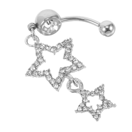 Gatuida Bauchnabelpiercing Ring Mit Sternen Design Und Strasssteinen Hänge Bauchnabelring Für Damen Bauchsmyth Schmuck Accessoire Für Täglichen Gebrauch Und Anlässe von Gatuida