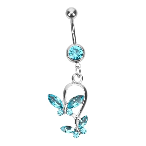 Gatuida Bauchnabelring Edelstahl Schmetterling Nabelring Für Frauen Piercing Schmuck Glänzend Körperpiercing Damen Dekor von Gatuida