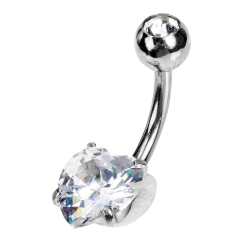Gatuida Bauchnabelring mit Funkelnden Zirkonia Glatte Oberfläche Komfortabel für Damen Klassisches Design Eleganter Bauchnabelschmuck für Alltag und Besondere Anlässe von Gatuida