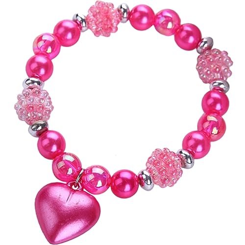 Gatuida Beaded Heart Armband für Mädchen Elastisches Schmuckstück Perlen Handgelenkdekoration für Hochzeiten Geburtstage und Valentinstag von Gatuida