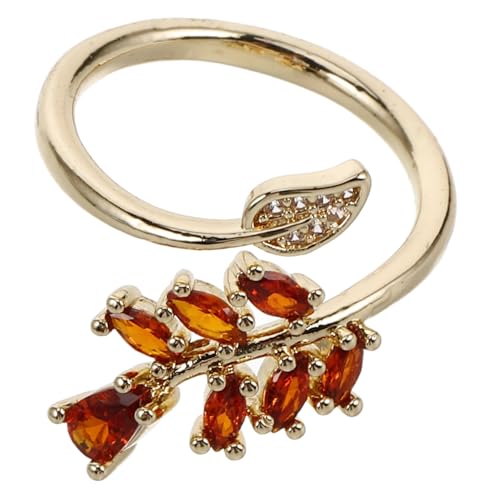 Gatuida Verstellbarer Geometrischer Blatt Ring für Damen Zarter Blumenring Leichtem Metall Natur Inspirierter Schmuck Offener Fingerring Minimalistischer Accessoire für Jeden Anlass von Gatuida