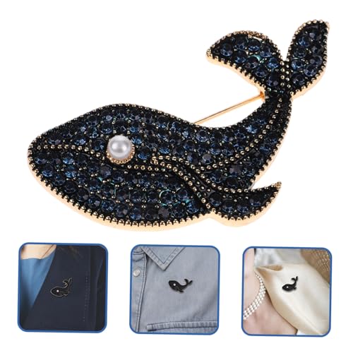 Gatuida Blaue Walbrosche mit Strasssteinen Dekorative Anstecknadel für Damen und Herren Eleganter Schmuck für Kleidung Party und Festliche Anlässe Langlebig und Wiederverwendbar von Gatuida