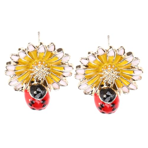 Gatuida Blumige Ohrstecker Damen Kleine Ladybug Ohrringe Leichtes Design Komfortabel Alltag Schmuck von Gatuida