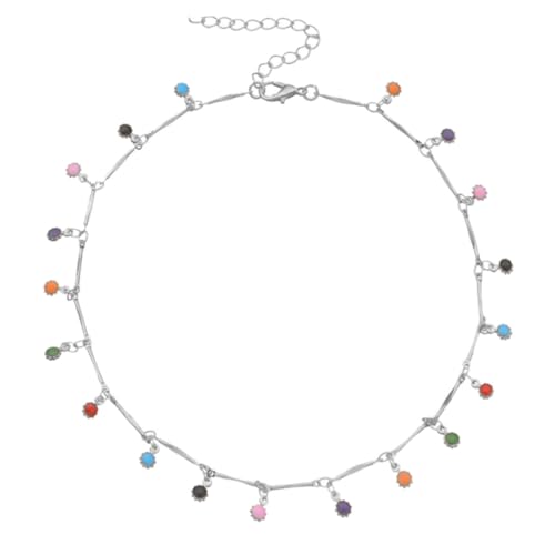 Gatuida Kette Mit Farbigen Steinen Bunte Halskette Stilvoller Anhänger Pinkfarbene Halskette Halsschmuck Pinkfarbener Halsschmuck Halsdekor Stil von Gatuida