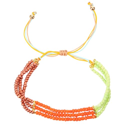 Gatuida Bohemian Mehrlagiges Damen Armband mit Bunten Perlen Handgefertigt Leicht und Bequem Verstellbar Modisches Schmuckstück für Mädchen und Frauen Geschenk zu Weihnachten und von Gatuida