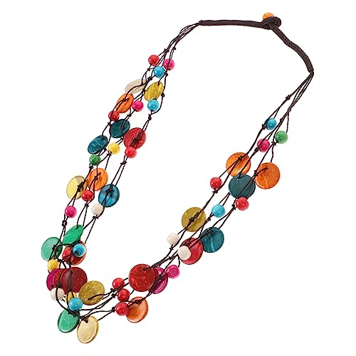 Gatuida Bohemian Stil Kokosnuss Schalen Halskette für Damen Vintage Runde Perlenhalskette Eleganter Schmuck für Partys Urlaube und Alltag Perfektes für Freundinnen und Verarbeitung von Gatuida