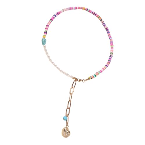 Gatuida Boho Damen Halskette mit Bunten Perlenanhängern Legierte Kette Modischer Schmuck für Frauen Eleganter Look Hautfreundlich für Mutter Tochter Freundin Vielseitig Kombinierbar von Gatuida