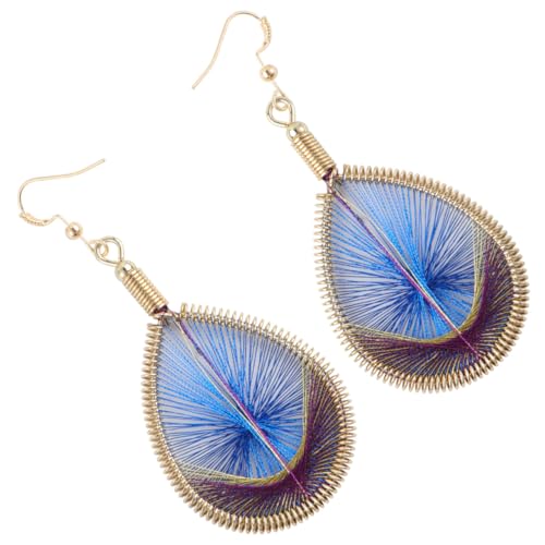 Gatuida Boho Ethno Ohrhänger aus Seidenem Faden Geflochtene Bunte Ohranhänger Leichte Handgefertigte Ohrdrapes in Saphirblau Stilvoller Damenschmuck für Alltag und Fest von Gatuida
