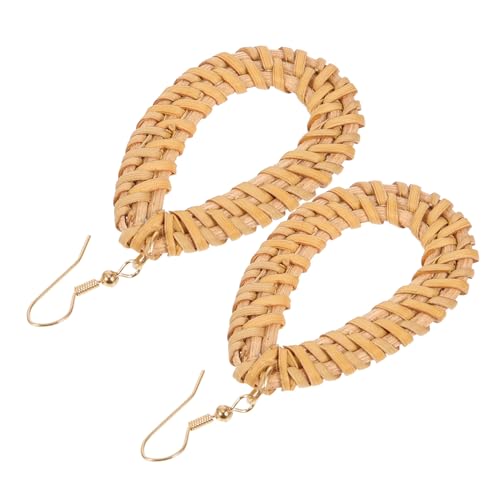 Gatuida Boho Rattan Ohrringe Damen Handgefertigt Leicht Gewebt Modisch Strand Schmuck für Alltag Valentinstag Weihnachten von Gatuida