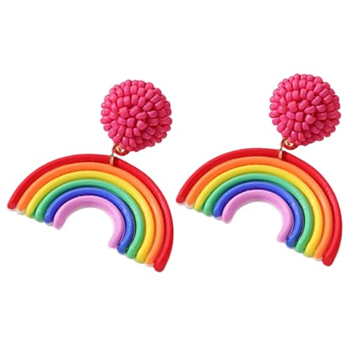 Gatuida Boho Regenbogen Ohrhänger für Mädchen und Frauen Bunte Tropfen Ohrringe mit Harzperlen Modischer Statement Schmuck für Sommer und Alltag Leichte Auffällige Accessoires von Gatuida