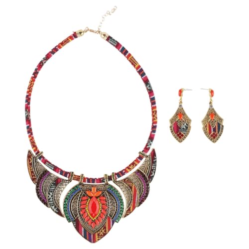 Gatuida Boho Schmuckset Damen Ethnische Halskette und Ohrringe Lange Modeschmuck Kette Charm Anhänger Modisch für Frauen Alltag und Party von Gatuida