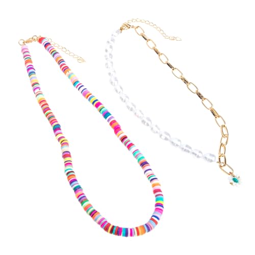 Gatuida Boho Style Mehrschichtige Perlenkette Damen Bunte Tonperlen Choker Schmuck für Strandmode von Gatuida