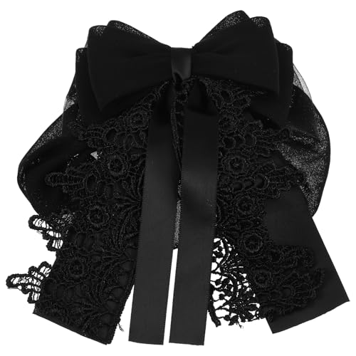 Gatuida Bowknot Decor Snood Net Barrette Haarspange Bun Cover Haarnetz Schleife French Clip mit Netz Haarschmuck für Damen Frauen Schwarz von Gatuida