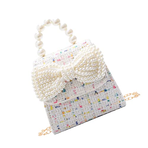 Gatuida Perlentasche Für Mädchen Umhängetasche Mit Perlenschleife Kleine Kettentasche Aus Hochwertigem Material Zum Einkaufen Reisen Und Täglichen Gebrauch Geeignet von Gatuida