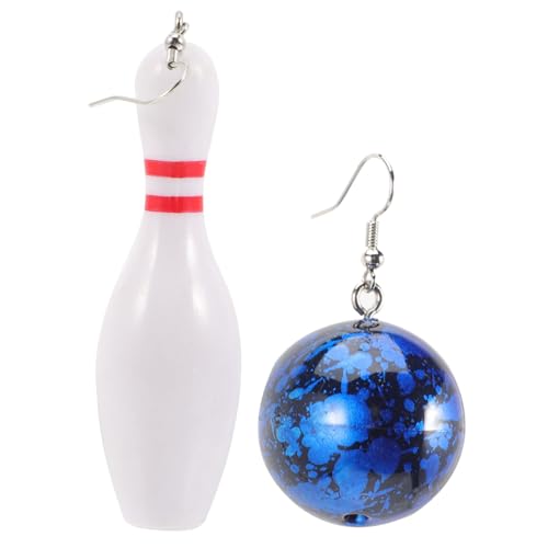 Gatuida Bowling Ohrhänger für Damen Sportlich Asymmetrisch Blaue Ohrstecker Modisch Langlebig Vielseitig Schmuck Geschenkidee für Bowlingfans von Gatuida