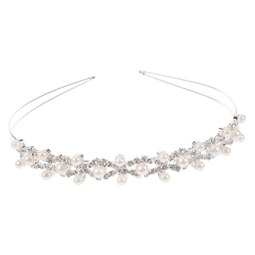Gatuida Braut Haarreif Perlen Strass Hochzeitsschmuck Silberfarben Eleganter Haarschmuck für Brautjungfern Festliche Anlässe Robustes Legierungsmaterial von Gatuida