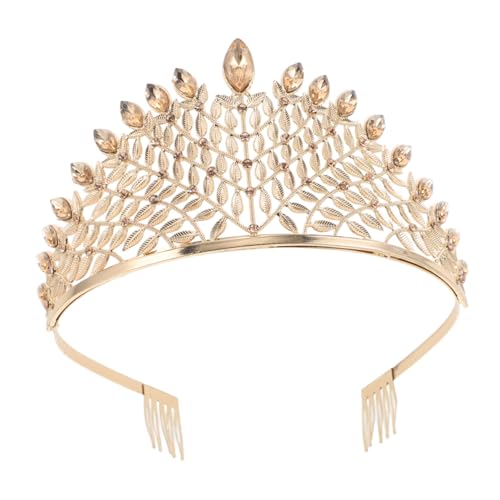 Gatuida Brautkrone Gold Headpiece mit Funkelnden Kristallen Leichter Legierung Großer Königlicher Tiara Stil Bequemes Tragen für Formelle Hochzeiten Vielseitiges Brautschmuck Accessoire Gatuida Brautkrone Gold Headpiece mit Funkelnden Kristallen Leichter Legierung Großer Königlicher Tiara Stil Bequemes Tragen für Formelle Hochzeiten Vielseitiges Brautschmuck Accessoire von Gatuida