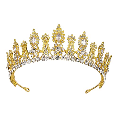 Gatuida Brautkrone aus Legierung mit Kristalldesign Handgefertigtes Tiara Haarband Kopfschmuck für Hochzeit Party und Festliche Anlässe Goldfarben mit Weißen Zirkonsteinen Gatuida Brautkrone aus Legierung mit Kristalldesign Handgefertigtes Tiara Haarband Kopfschmuck für Hochzeit Party und Festliche Anlässe Goldfarben mit Weißen Zirkonsteinen von Gatuida
