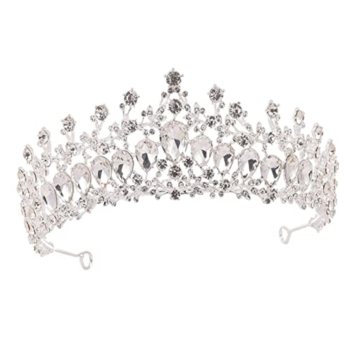 Gatuida Brautkrone mit Funkelnden Strasssteinen Silber Weißer Haarschmuck für Hochzeit Party und Brautkleid Accessoire Modisches Vintage Stirnband für Damen und Festliche Anlässe von Gatuida