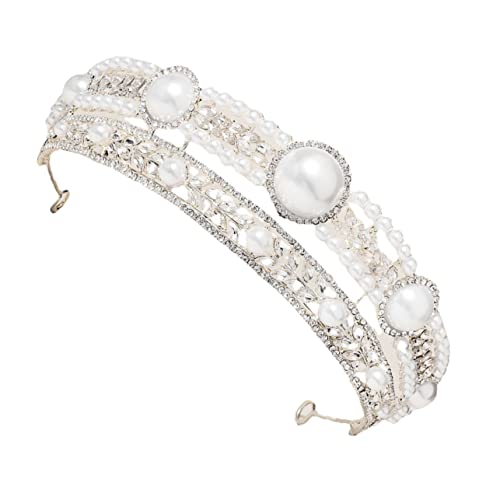 Gatuida Brautkrone mit Perlen und Funkelnden Strasssteinen Geeignet für Hochzeiten Partys Cosplay und Festliche Anlässe Komfortable für Damen und Mädchen von Gatuida