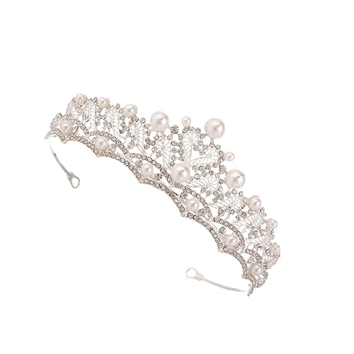 Gatuida Brautkrone mit Perlen und Funkelnden Strasssteinen Langlebige Legierung Leichter Haarschmuck für Hochzeit Party und Festliche Anlässe Modisches Kopfschmuck Accessoire für Frauen von Gatuida