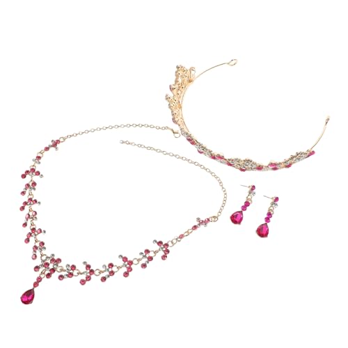 Gatuida Brautschmuck Set Damen Tiara Halskette Ohrringe mit Roter Krone Hochzeits Schmuckset für Geburtstag Party Cosplay Eleganter Kopfschmuck Gatuida Brautschmuck Set Damen Tiara Halskette Ohrringe mit Roter Krone Hochzeits Schmuckset für Geburtstag Party Cosplay Eleganter Kopfschmuck von Gatuida