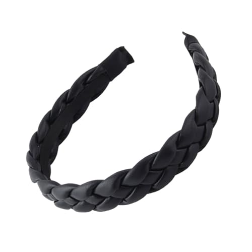 Gatuida Breites PU Haarband Damen Vintage Stirnband mit Geflochtener Eleganter Haarschmuck für Party Weihnachten Kostümfest Komfortabel und Langlebig von Gatuida